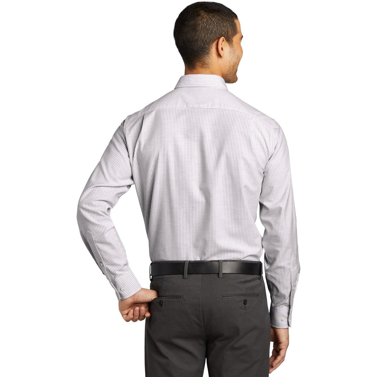 no-logo Port Authority SuperPro Oxford Stripe Shirt-Regular-Port Authority-Thread Logic