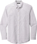 Port Authority SuperPro Oxford Stripe Shirt-Regular-Port Authority-Gusty Grey/White-S-Thread Logic