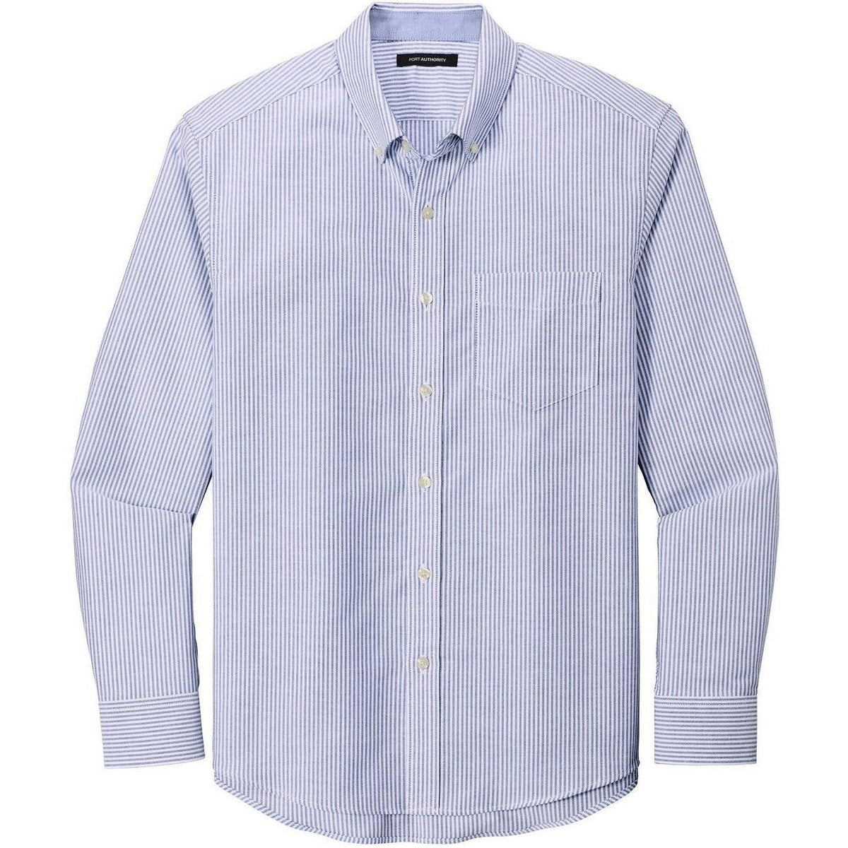 no-logo Port Authority SuperPro Oxford Stripe Shirt-Regular-Port Authority-Oxford Blue/White-S-Thread Logic
