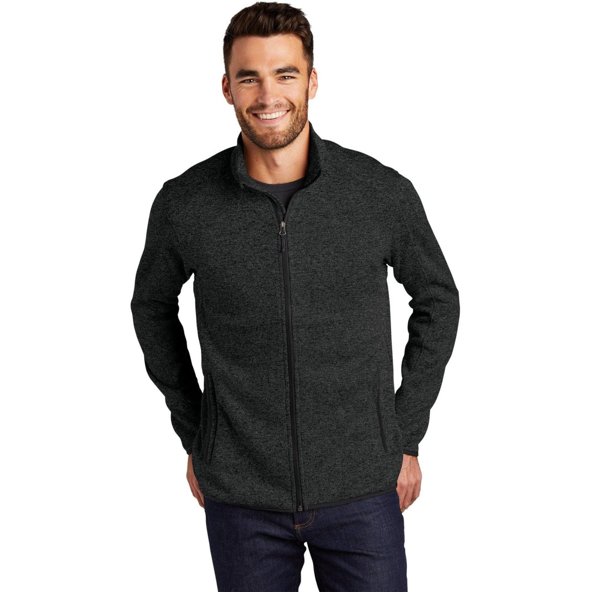 no-logo Port Authority Sweater Fleece Jacket-Regular-Port Authority-Thread Logic