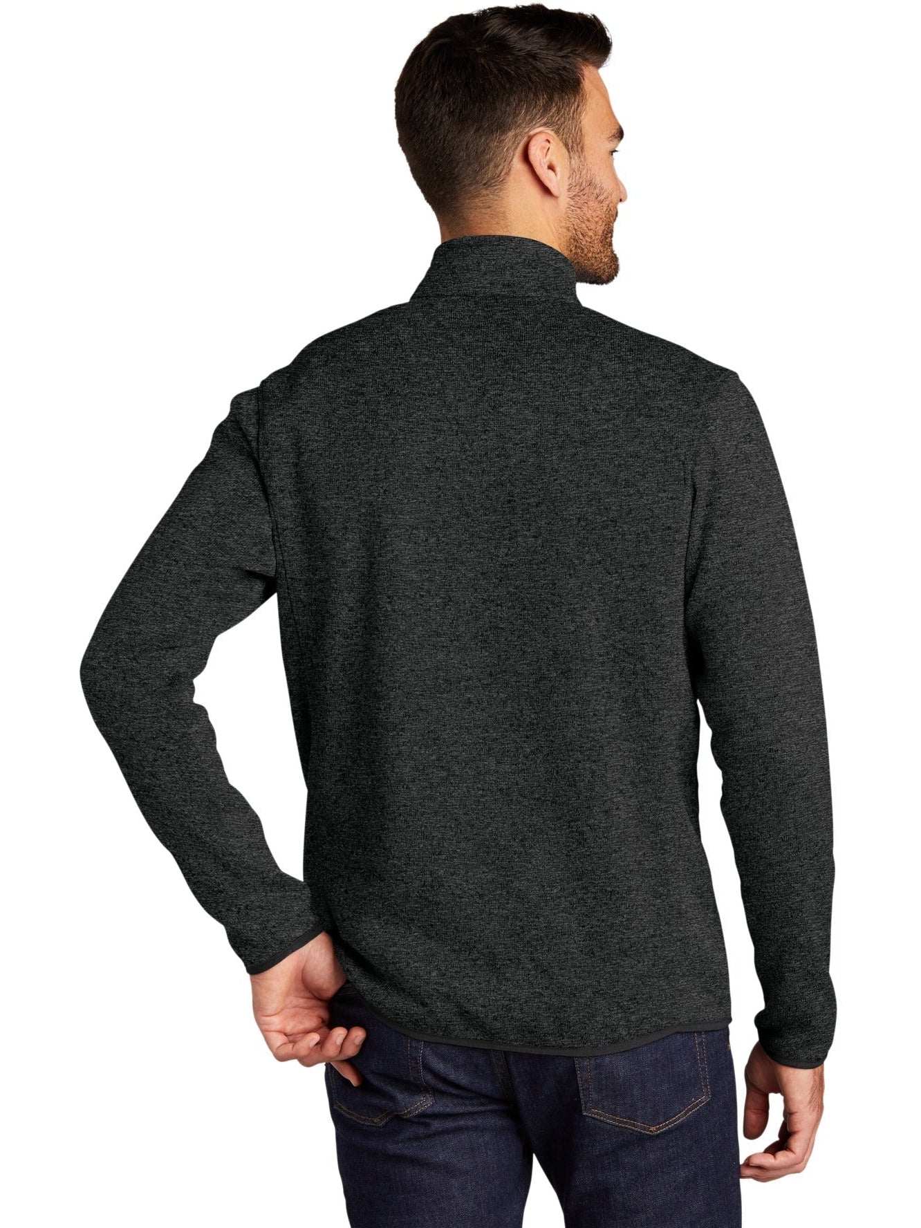 no-logo Port Authority Sweater Fleece Jacket-Regular-Port Authority-Thread Logic