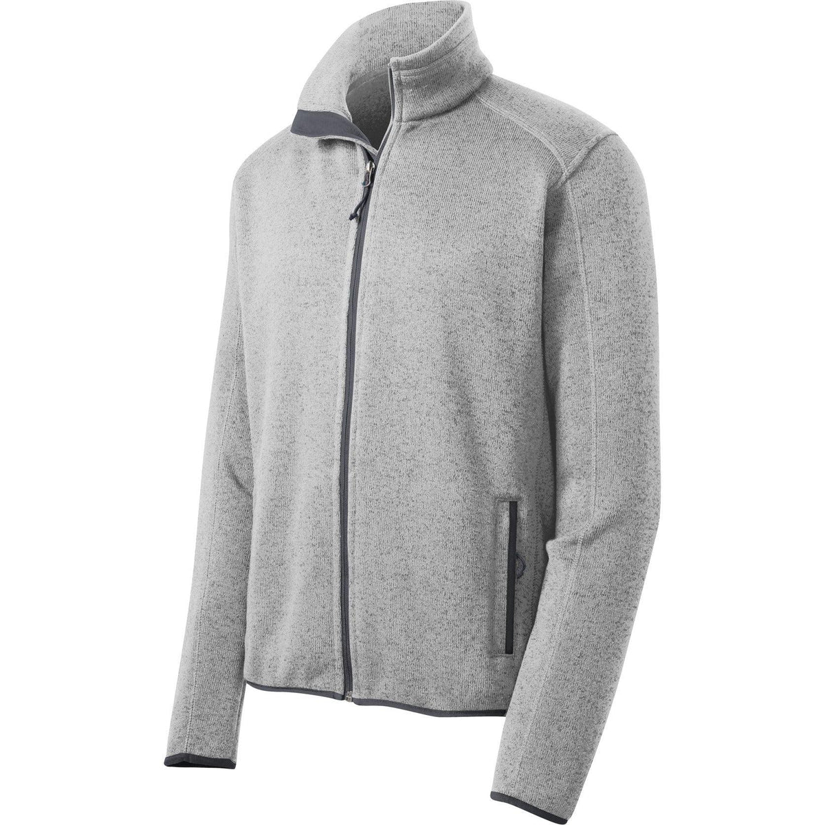 no-logo Port Authority Sweater Fleece Jacket-Regular-Port Authority-Grey Heather-S-Thread Logic