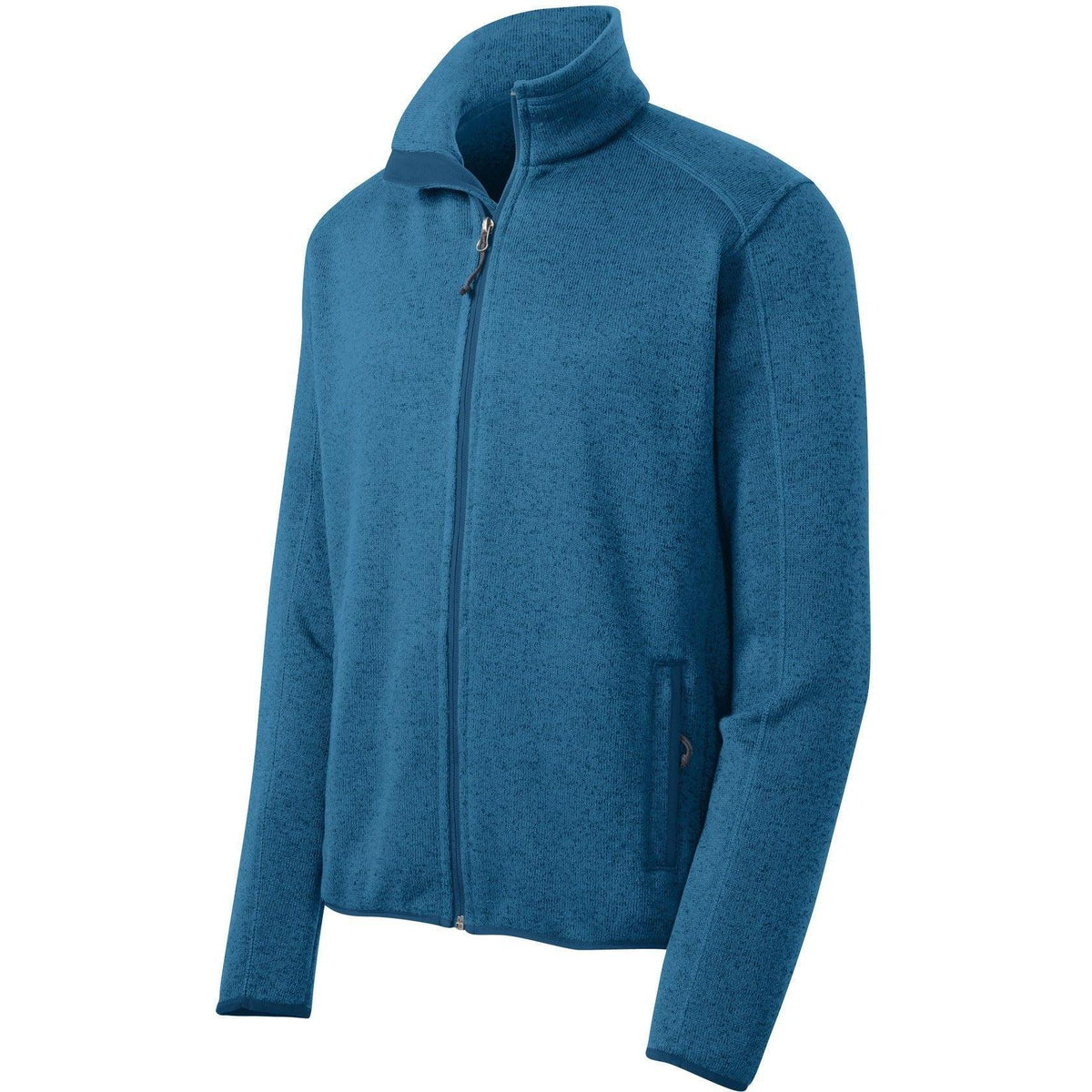 no-logo Port Authority Sweater Fleece Jacket-Regular-Port Authority-Medium Blue Heather-S-Thread Logic