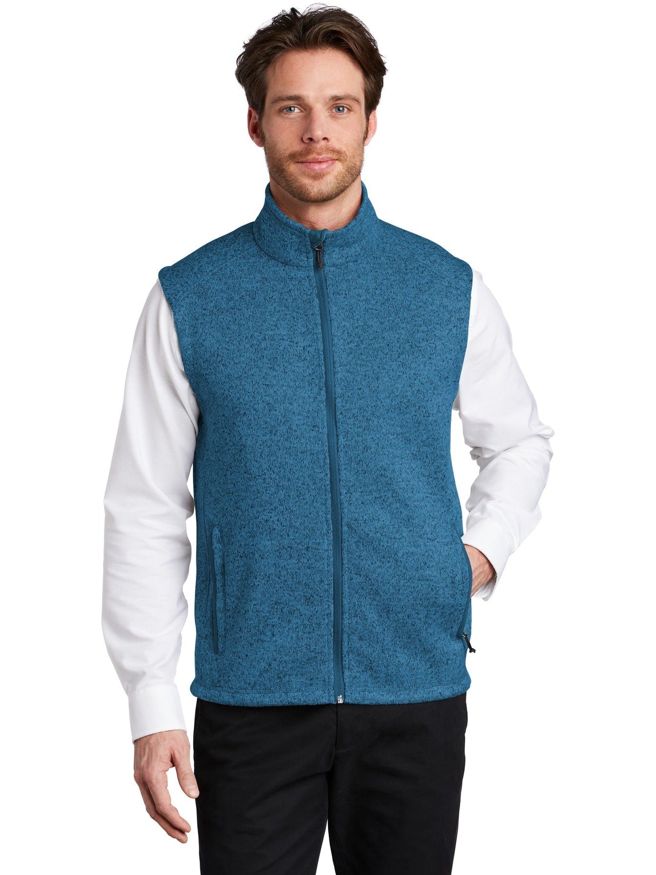 no-logo Port Authority Sweater Fleece Vest-Regular-Port Authority-Thread Logic