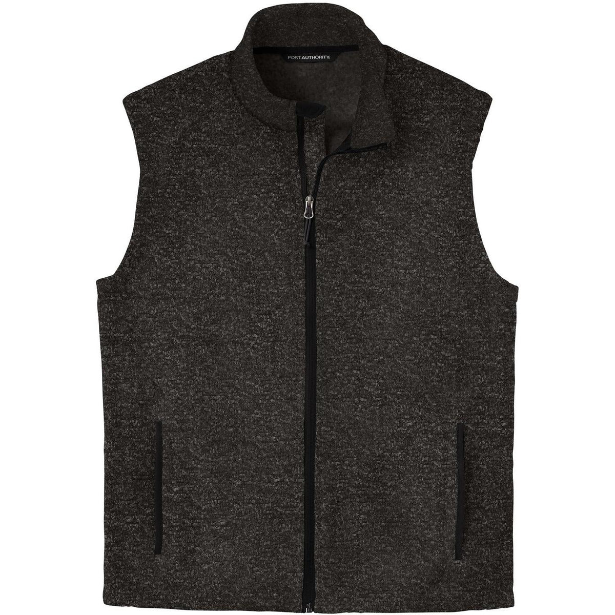 no-logo Port Authority Sweater Fleece Vest-Vests-Port Authority-Black Heather-S-Thread Logic