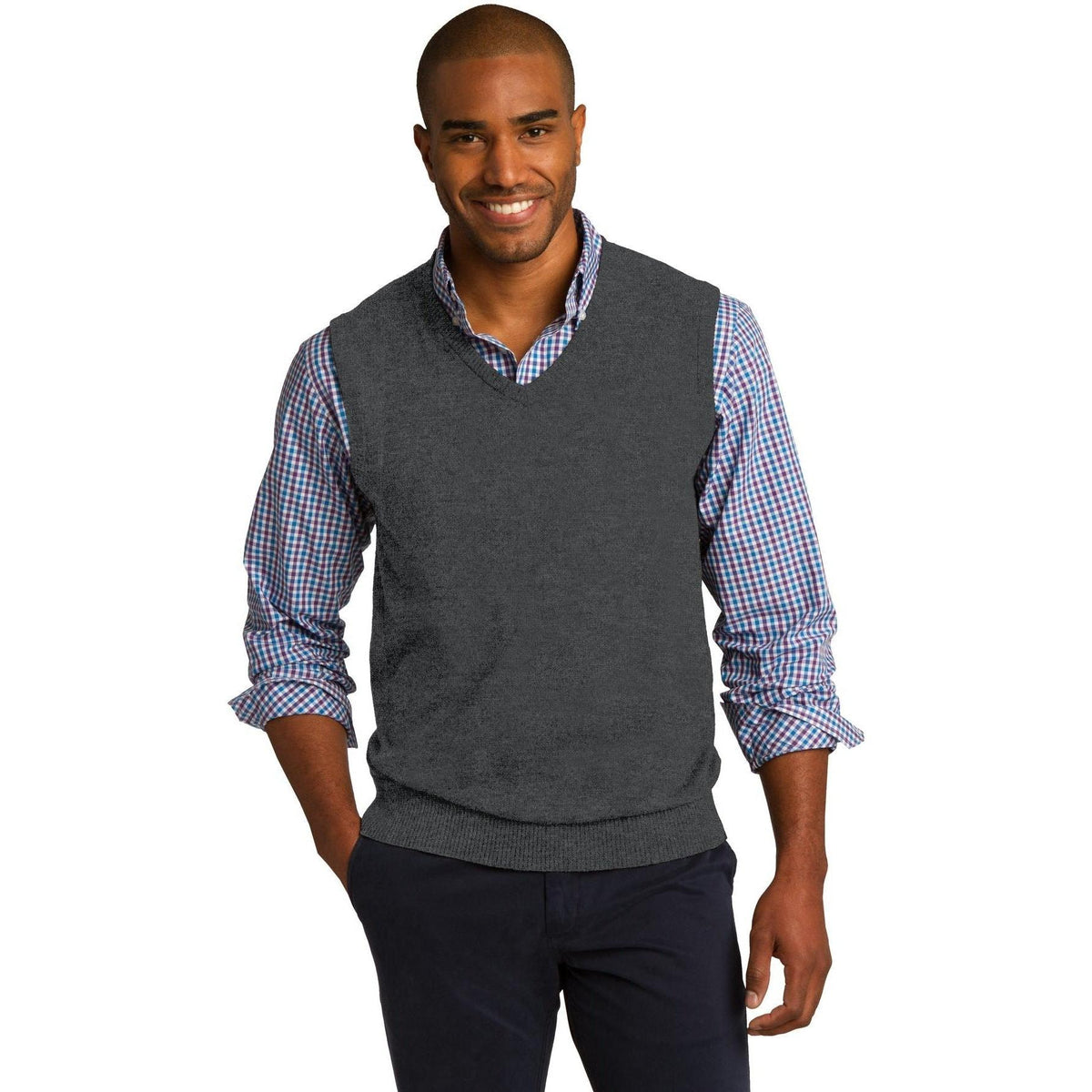 no-logo Port Authority Sweater Vest-Vests-Port Authority-Thread Logic