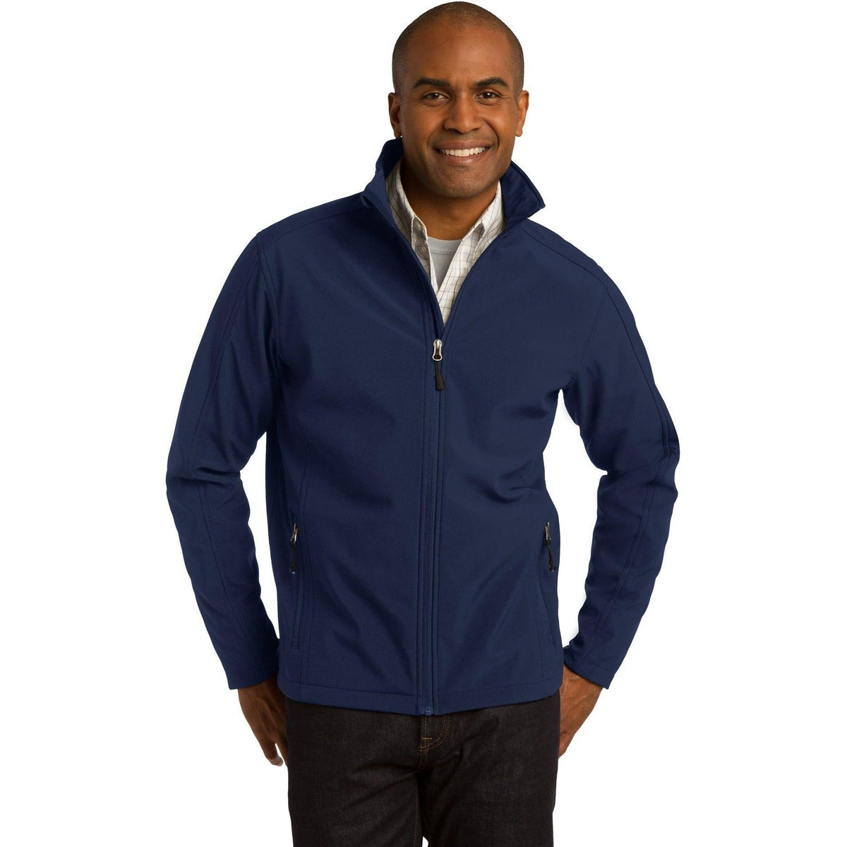 no-logo Port Authority Tall Core Soft Shell Jacket-Regular-Port Authority-Dress Blue Navy-LT-Thread Logic