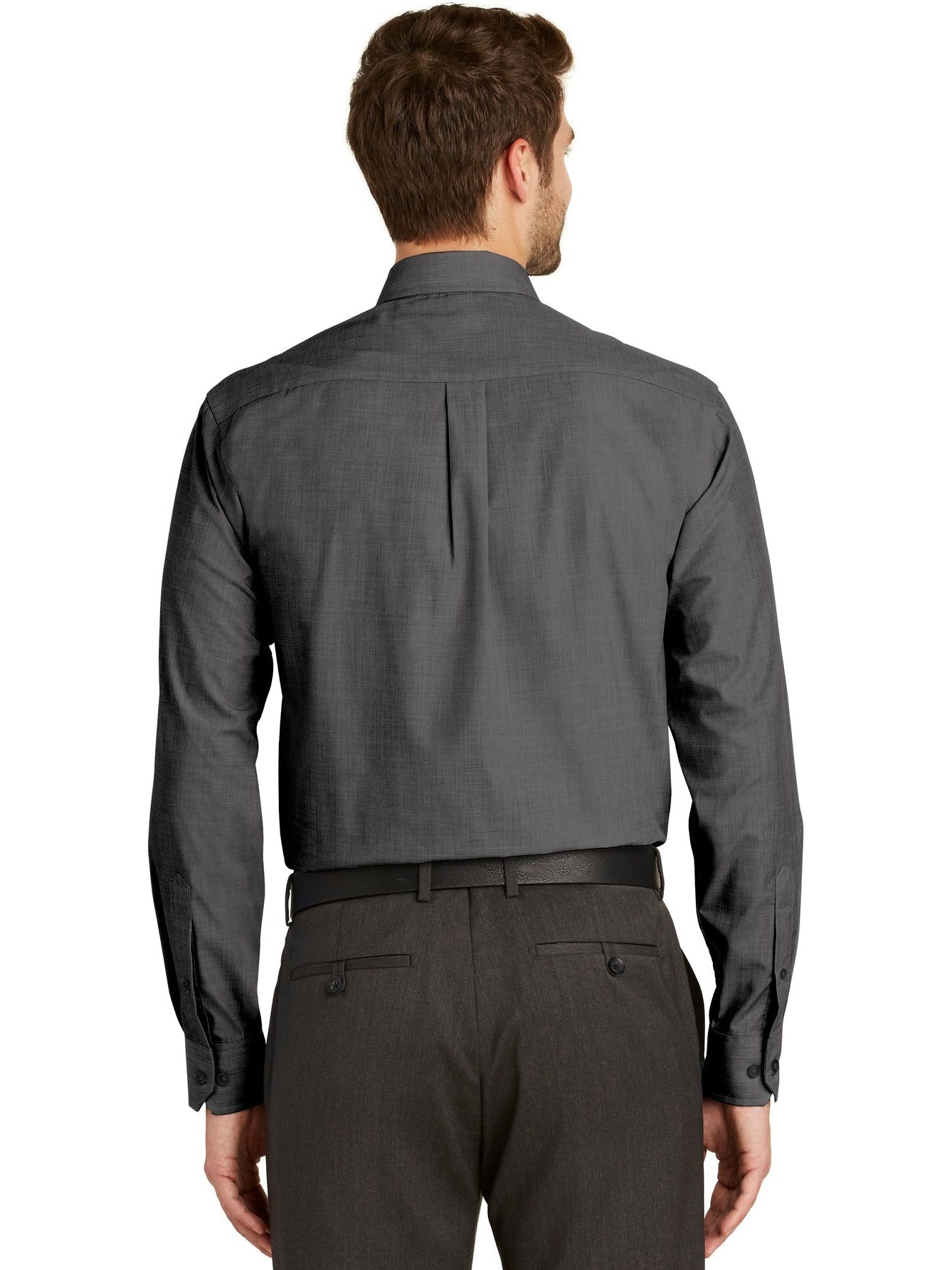 no-logo Port Authority Tall Crosshatch Easy Care Shirt-Regular-Port Authority-Thread Logic