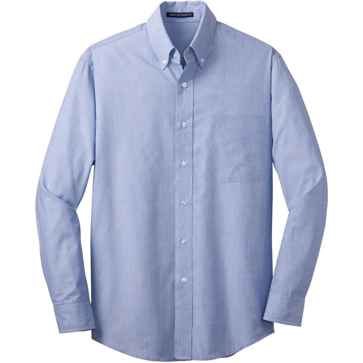 no-logo Port Authority Tall Crosshatch Easy Care Shirt-Dress Shirts-Port Authority-Chambray Blue-LT-Thread Logic