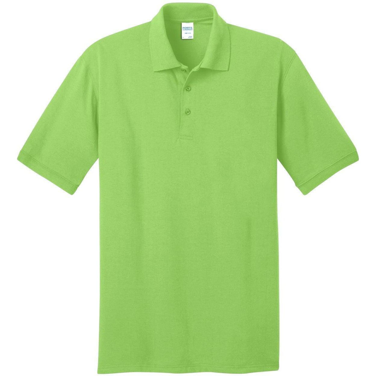 logo-left Port Authority Tall Jersey Knit Polo-Regular-Port Authority-Lime-LT-Thread Logic