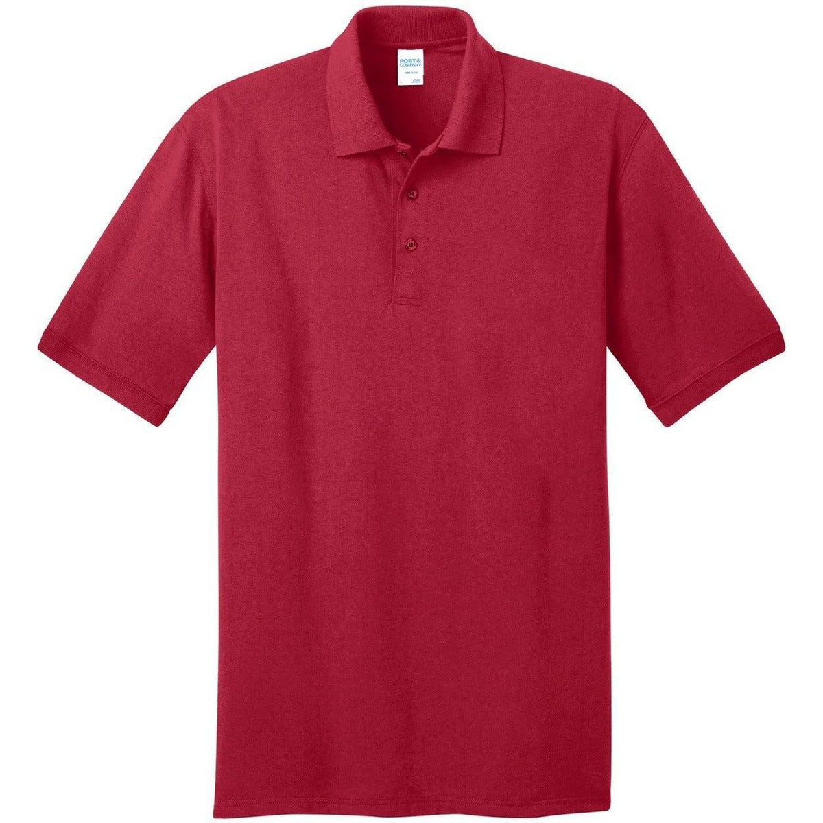 logo-left Port Authority Tall Jersey Knit Polo-Regular-Port Authority-Red-LT-Thread Logic