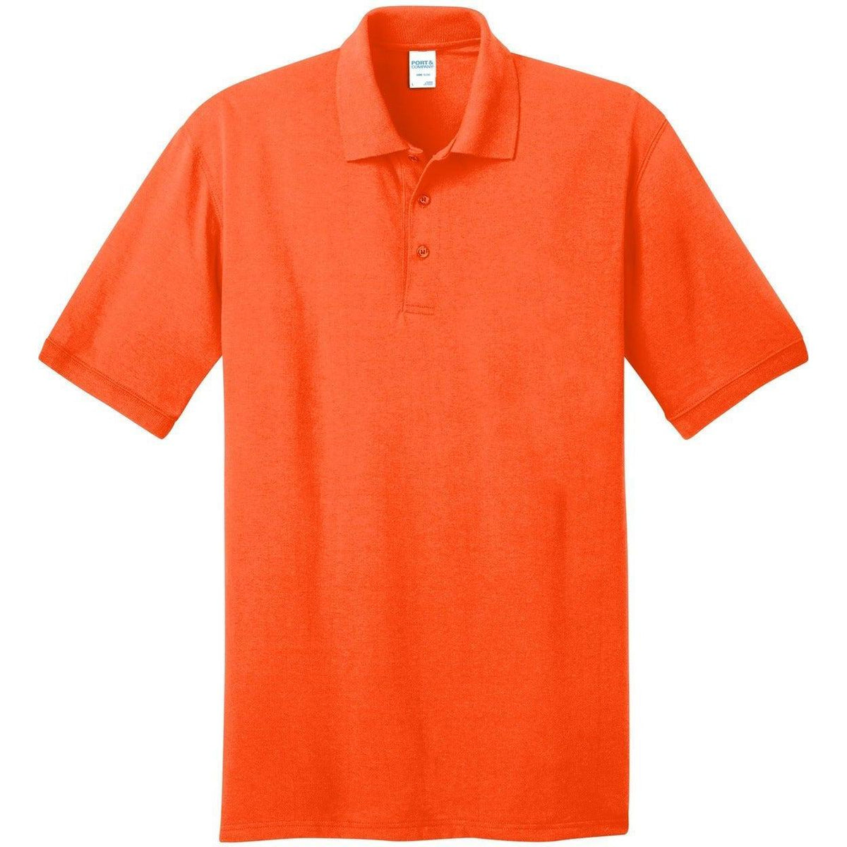logo-left Port Authority Tall Jersey Knit Polo-Regular-Port Authority-Safety Orange-LT-Thread Logic