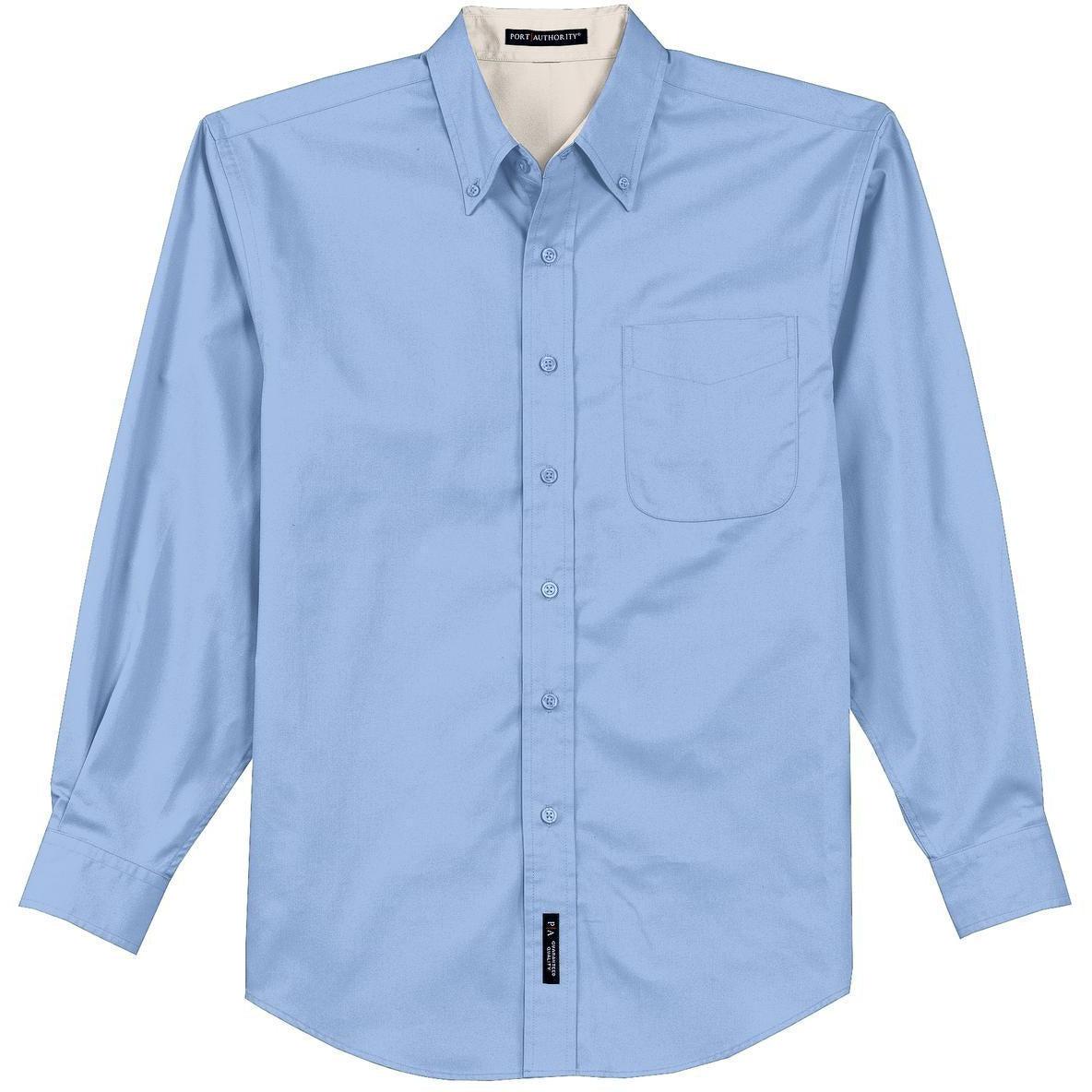 no-logo Port Authority Tall Long Sleeve Easy Care Shirt-Dress Shirts-Port Authority-Light Blue/Light Stone-LT-Thread Logic