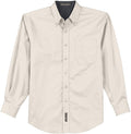 no-logo Port Authority Tall Long Sleeve Easy Care Shirt-Regular-Port Authority-Light Stone/Classic Navy-LT-Thread Logic