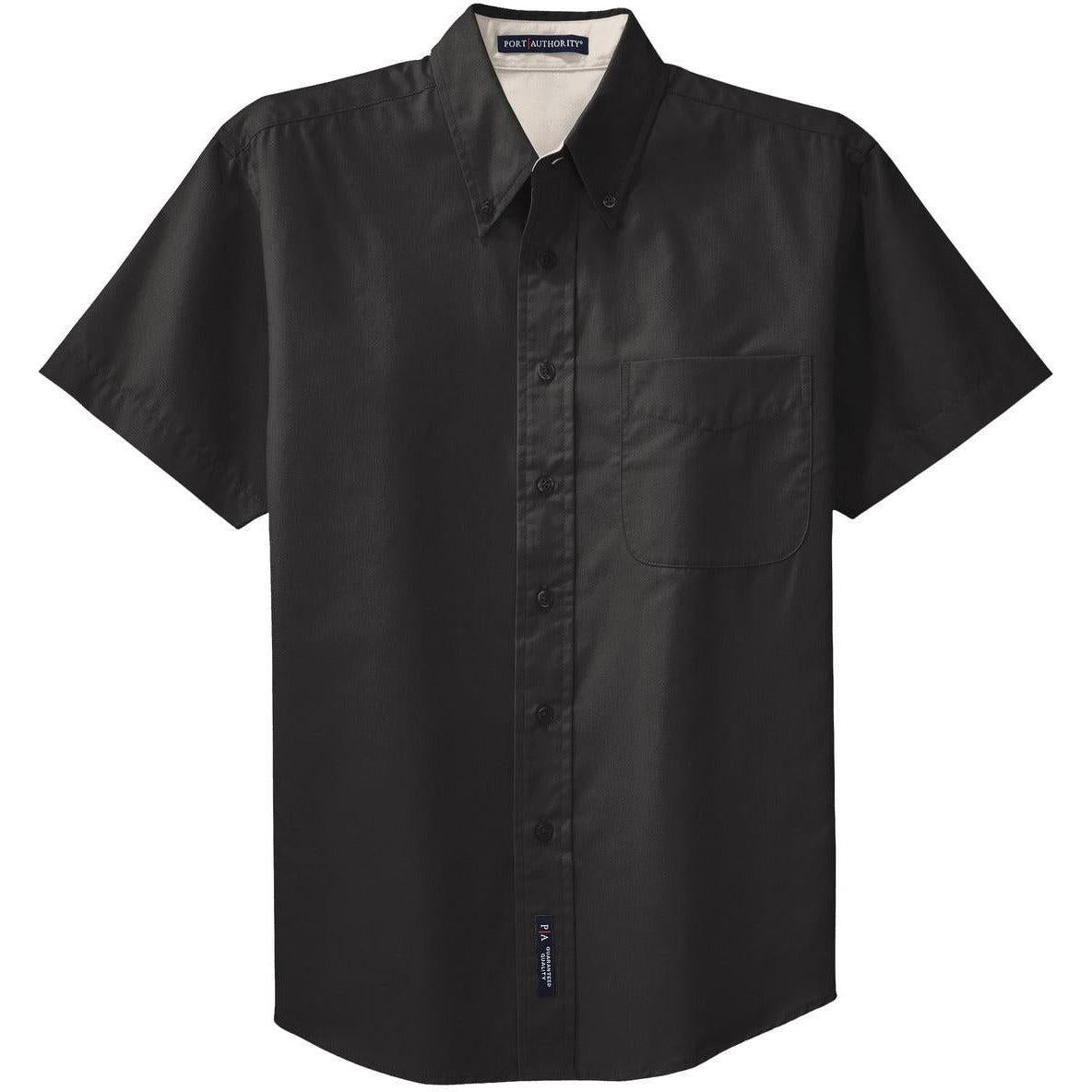 no-logo Port Authority Tall Short Sleeve Easy Care Shirt-Dress Shirts-Port Authority-Black/Light Stone-LT-Thread Logic