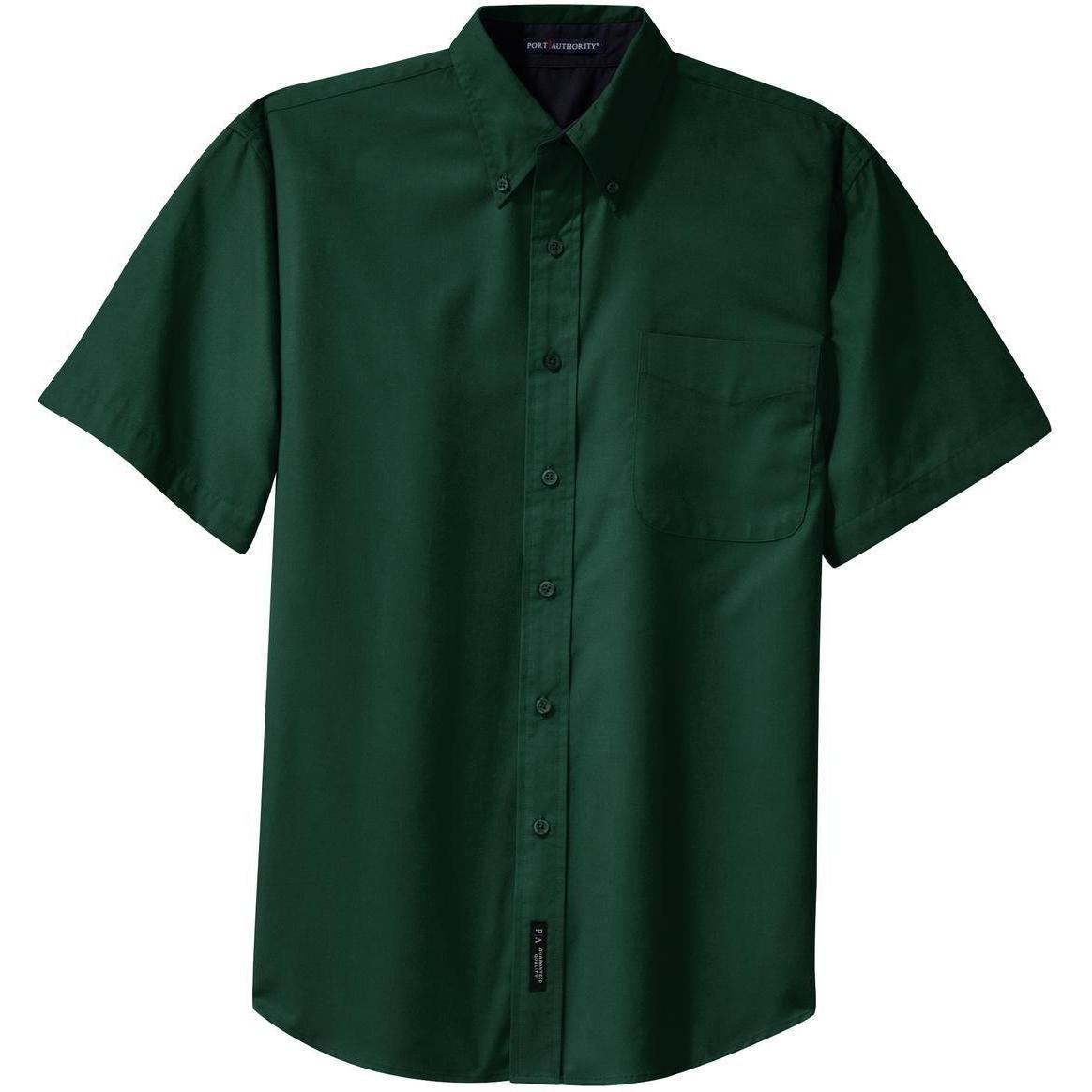 no-logo Port Authority Tall Short Sleeve Easy Care Shirt-Dress Shirts-Port Authority-Dark Green/Navy-LT-Thread Logic