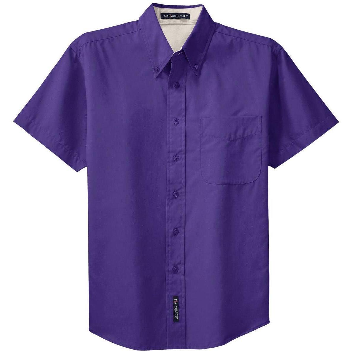 no-logo Port Authority Tall Short Sleeve Easy Care Shirt-Dress Shirts-Port Authority-Purple/Light Stone-LT-Thread Logic