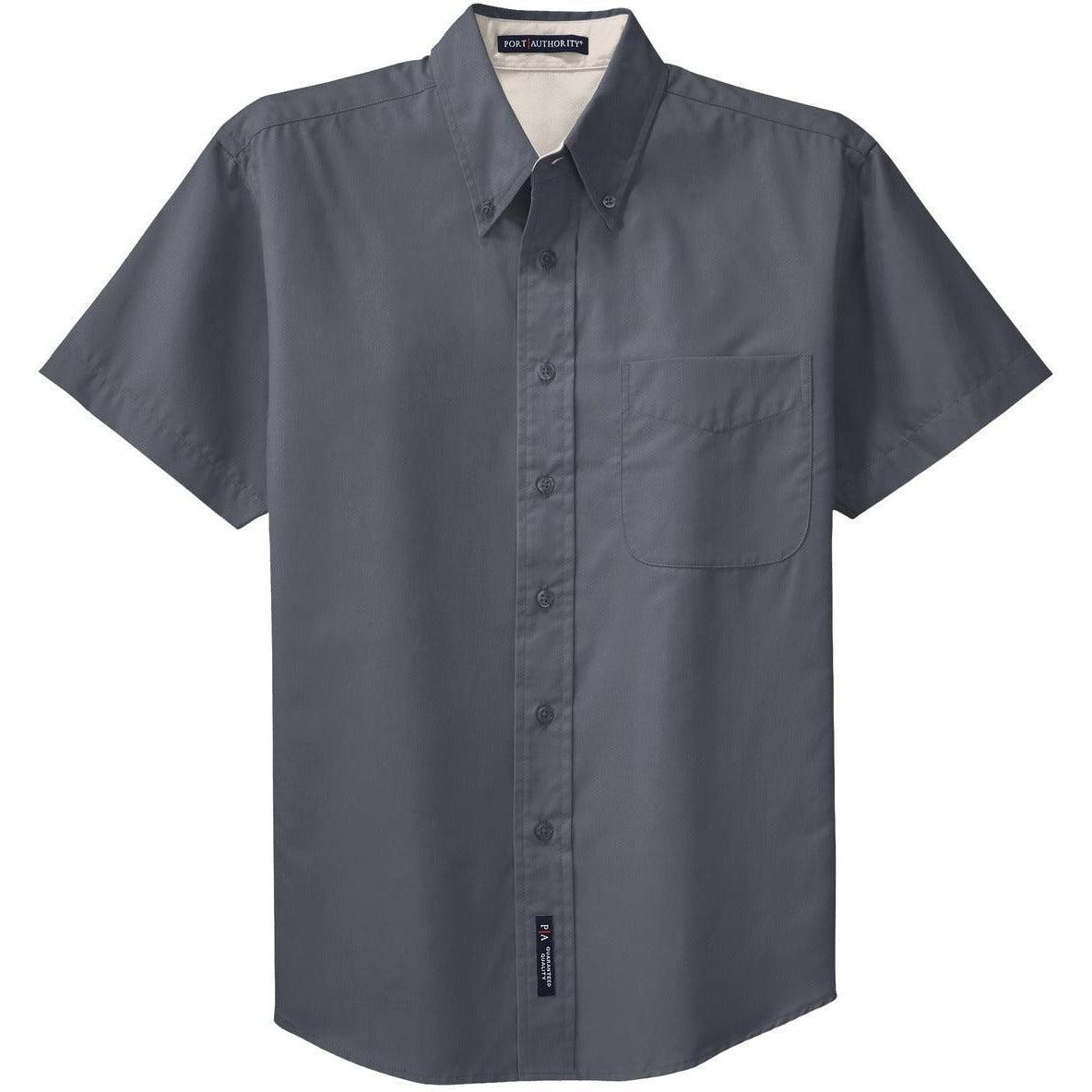no-logo Port Authority Tall Short Sleeve Easy Care Shirt-Dress Shirts-Port Authority-Steel Grey/Light Stone-LT-Thread Logic