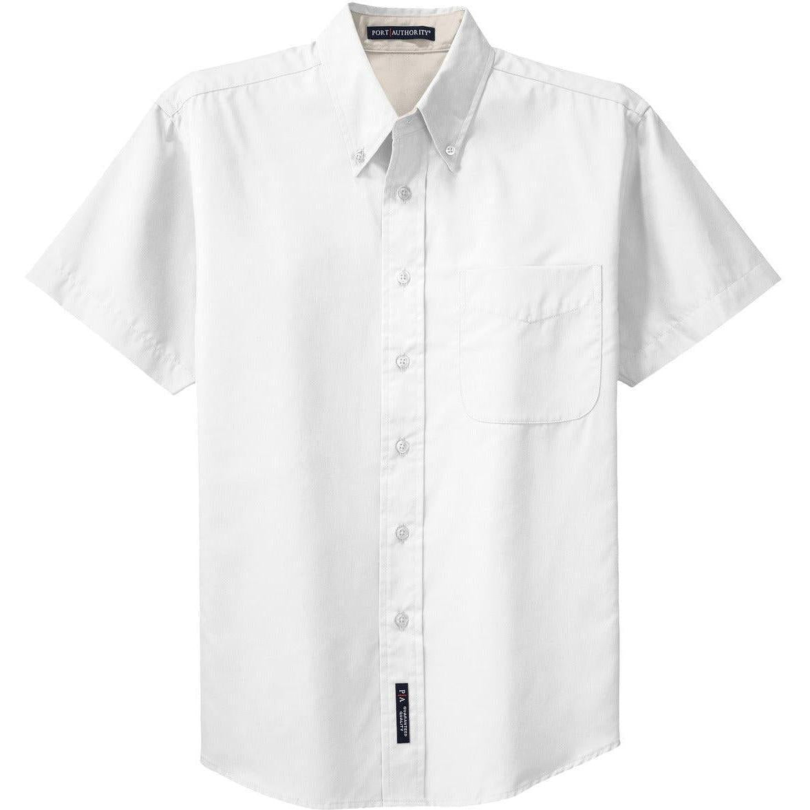 no-logo Port Authority Tall Short Sleeve Easy Care Shirt-Dress Shirts-Port Authority-White/Light Stone-LT-Thread Logic
