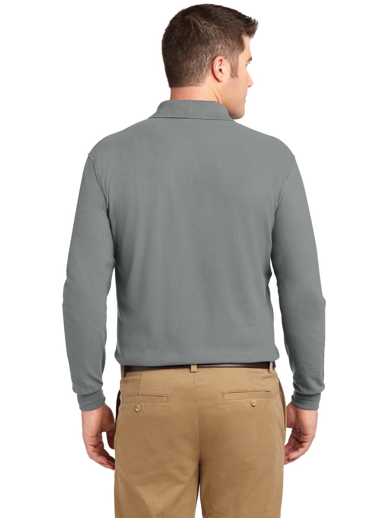 no-logo Port Authority Tall Silk Touch Long Sleeve Polo-Regular-Port Authority-Thread Logic