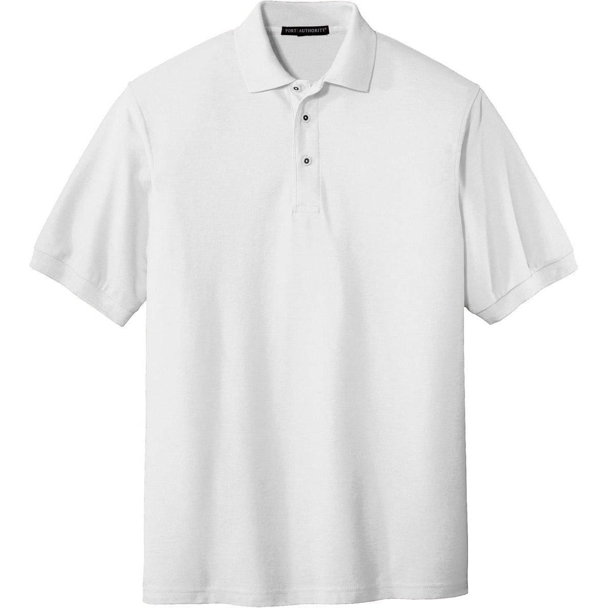 no-logo Port Authority Tall Silk Touch Polo Shirt-Regular-Port Authority-White-LT-Thread Logic