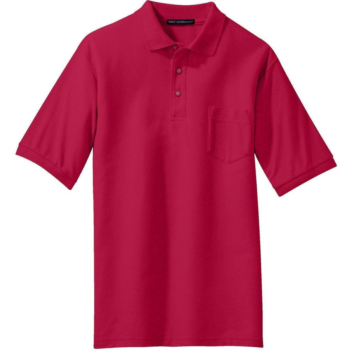 no-logo Port Authority Tall Silk Touch Polo with Pocket-Regular-Port Authority-Red-LT-Thread Logic