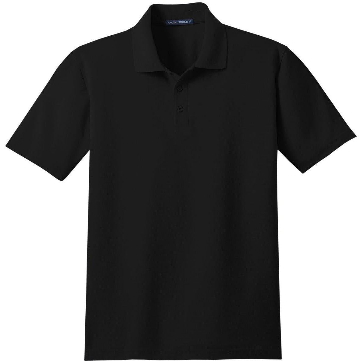 no-logo Port Authority Tall Stain-Resistant Polo Shirt-Regular-Port Authority-Black-LT-Thread Logic