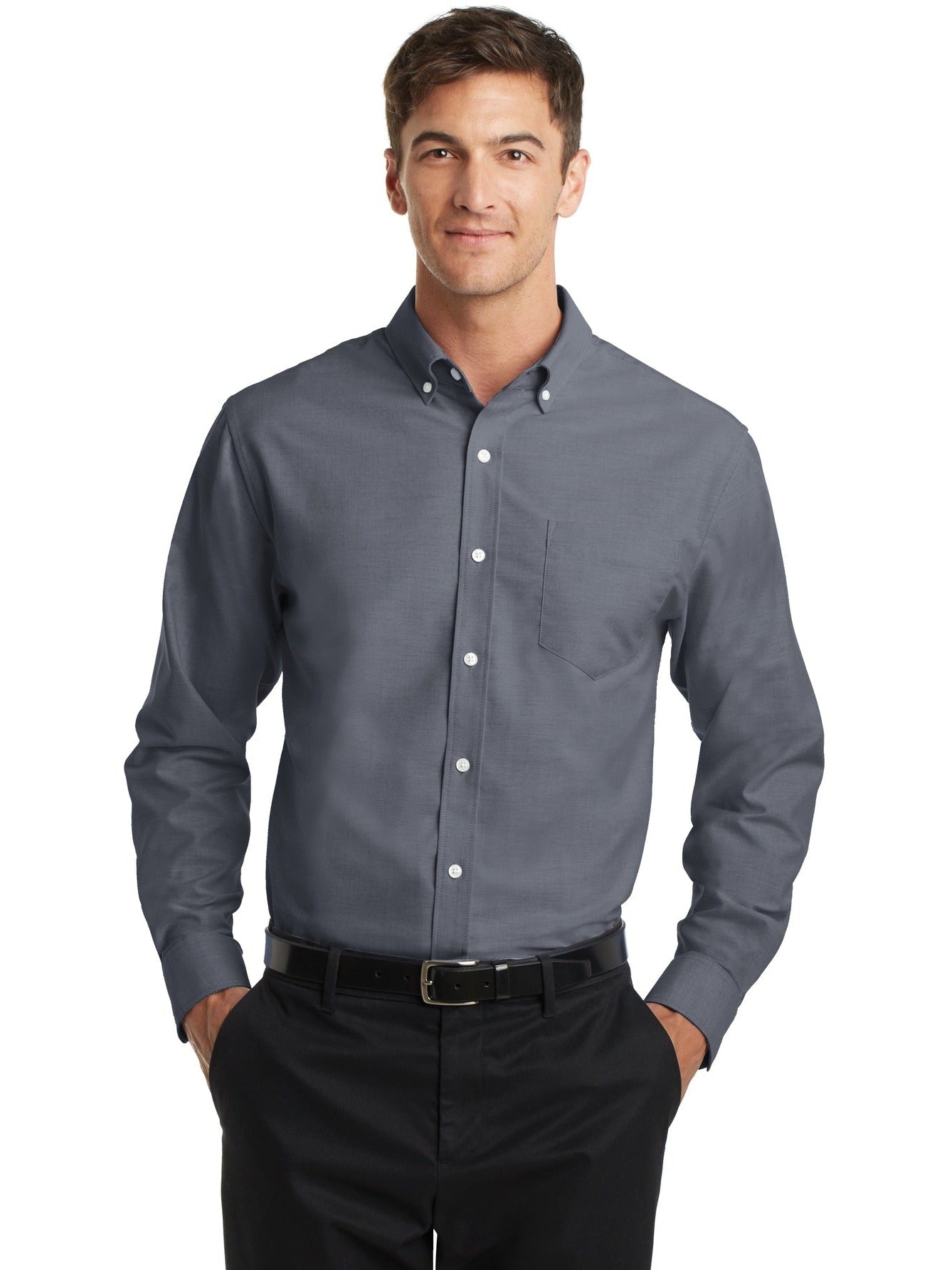 no-logo Port Authority Tall SuperPro Oxford Shirt-Regular-Port Authority-Thread Logic