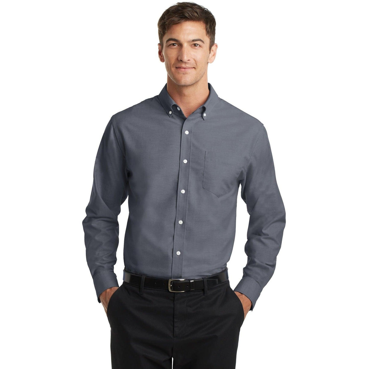 no-logo Port Authority Tall SuperPro Oxford Shirt-Dress Shirts-Port Authority-Thread Logic