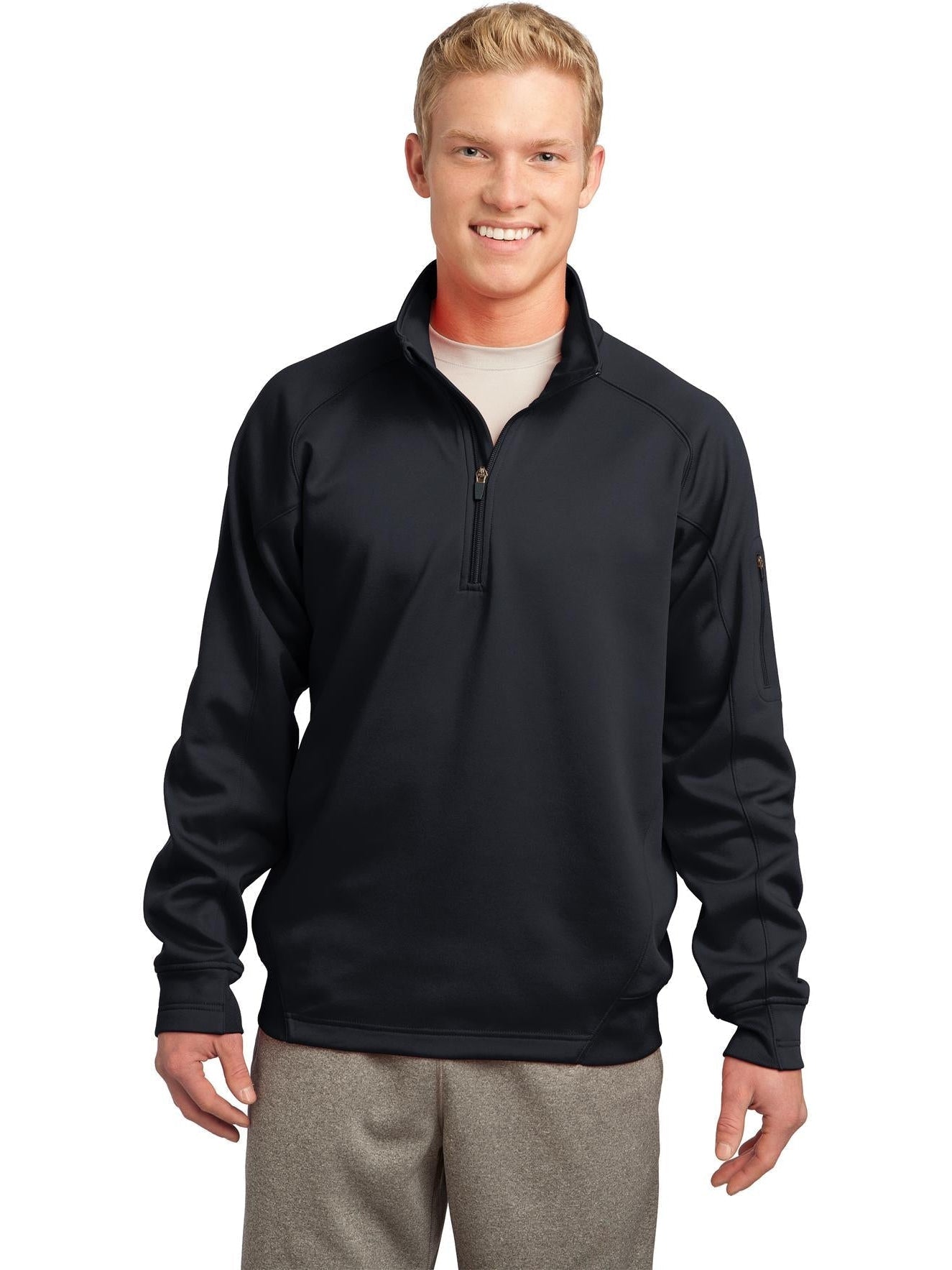 no-logo Port Authority Tech Fleece 1/4 Zip Pullover-Regular-Port Authority-Black-S-Thread Logic