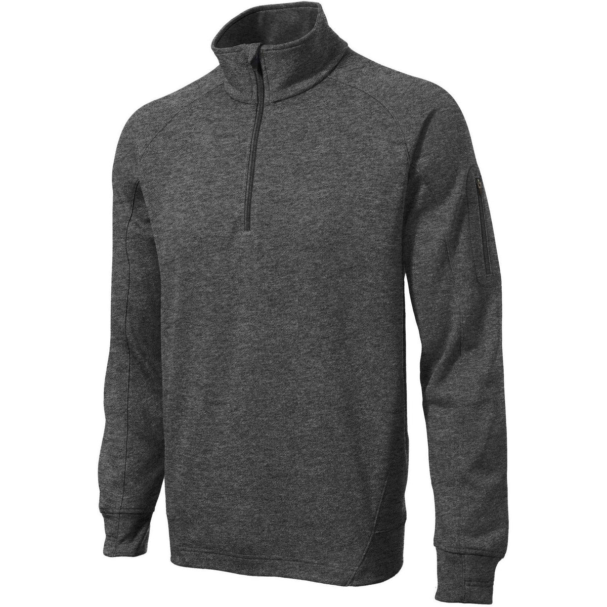 logo-left Sport-Tek Tech Fleece 1/4 Zip Pullover-Quarter Zips-Sport-Tek-Graphite Heather-S-Thread Logic