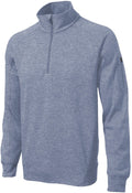 no-logo Port Authority Tech Fleece 1/4 Zip Pullover-Regular-Port Authority-Grey Heather-S-Thread Logic
