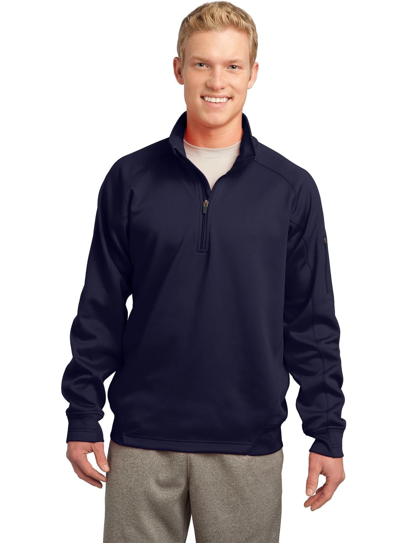 no-logo Port Authority Tech Fleece 1/4 Zip Pullover-Regular-Port Authority-True Navy-S-Thread Logic