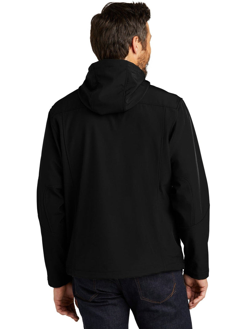 no-logo Port Authority Textured Hooded Soft Shell Jacket-Regular-Port Authority-Thread Logic