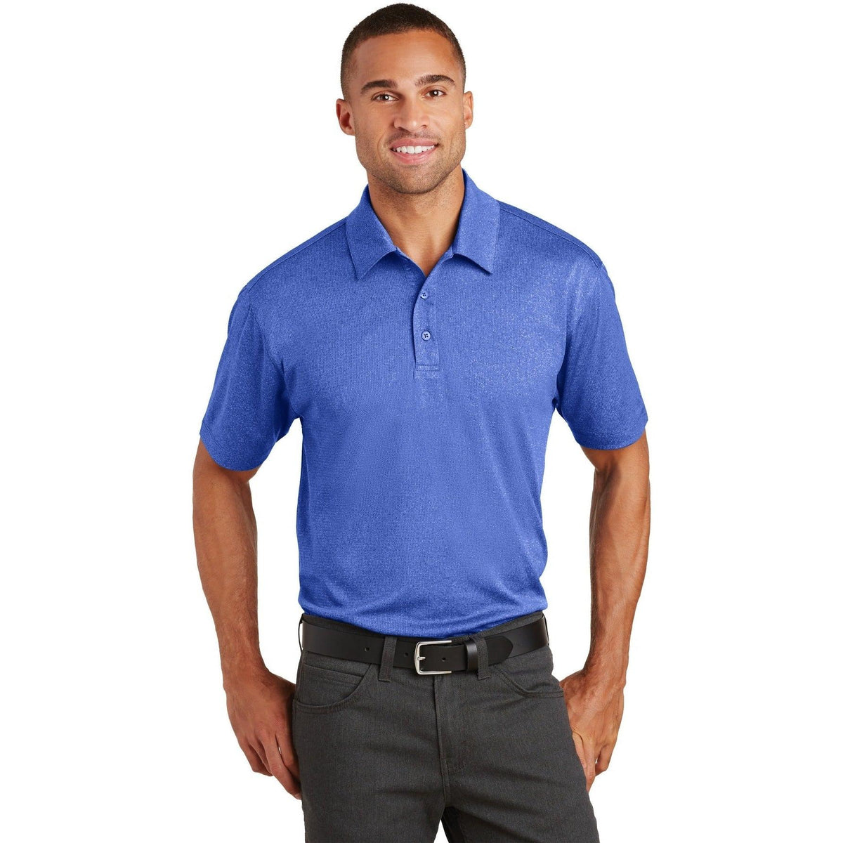 no-logo Port Authority Trace Heather Polo-Regular-Port Authority-Thread Logic