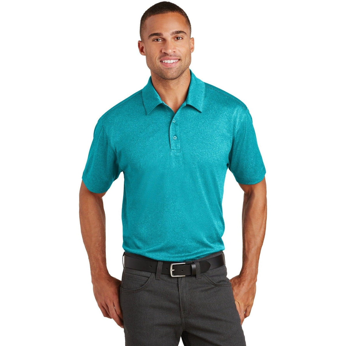 no-logo Port Authority Trace Heather Polo-Regular-Port Authority-Thread Logic