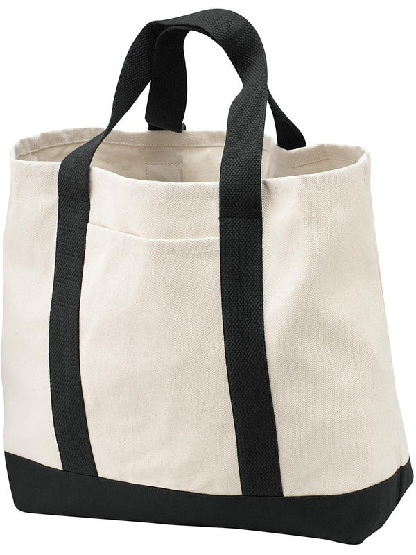 Port Authority Two Tone Shopping Tote-Regular-Port Authority-Natural/Black-Thread Logic