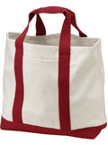 Port Authority Two Tone Shopping Tote-Regular-Port Authority-Natural/Red-Thread Logic
