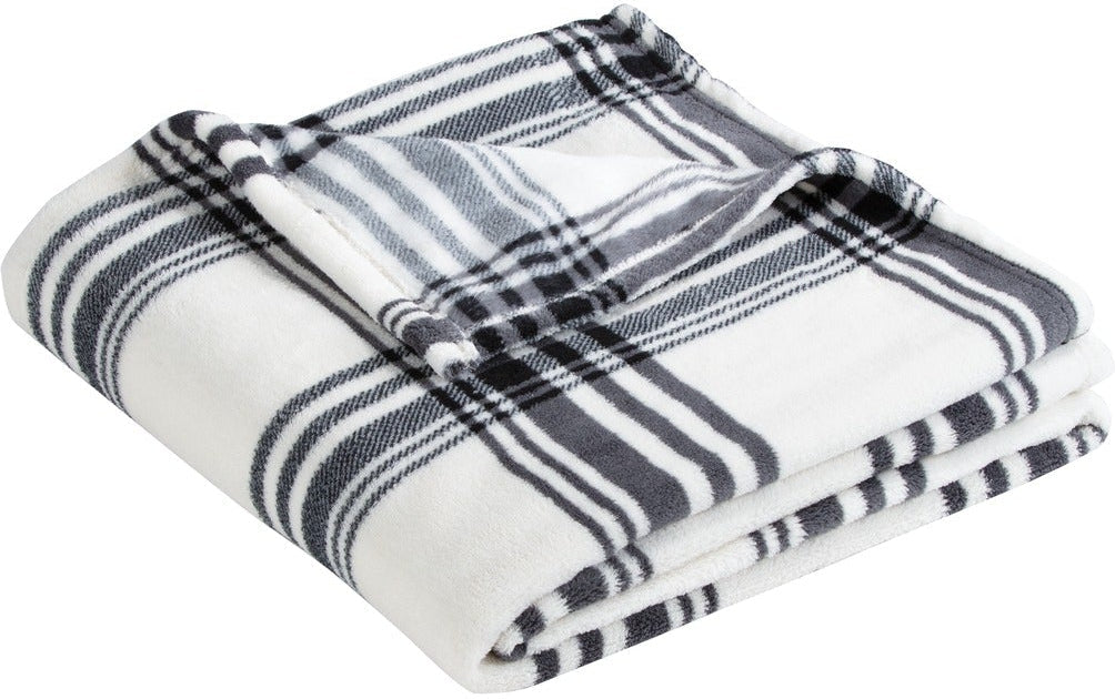 no-logo Port Authority Ultra Plush Blanket-Regular-Port Authority-Black/White Plaid-1 Size-Thread Logic