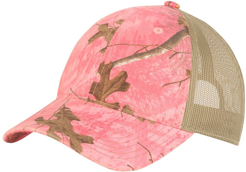 no-logo Port Authority Unstructured Camouflage Mesh Back Cap-Regular-Port Authority-Realtree Xtra Pink/Tan-1 Size-Thread Logic