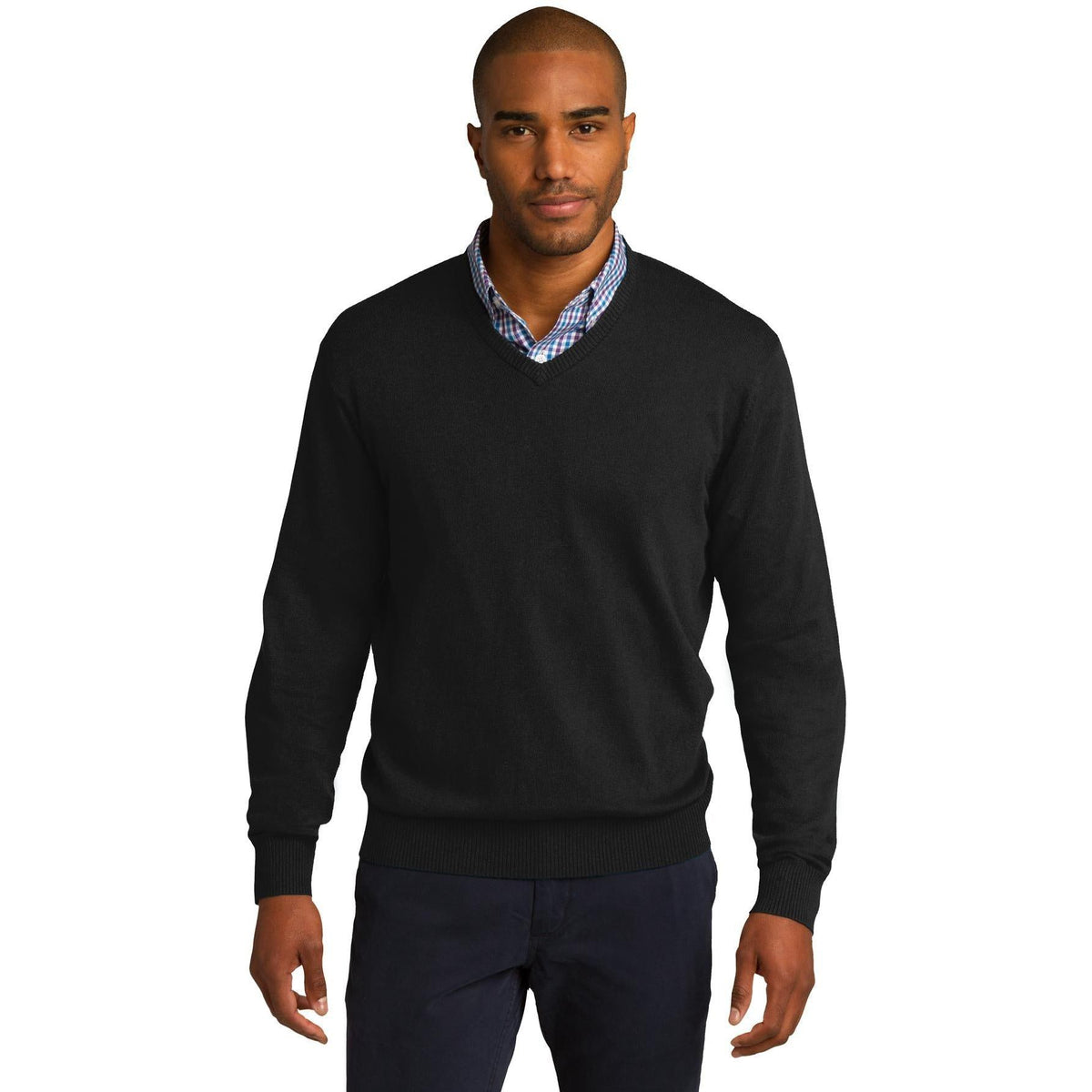 no-logo Port Authority V-Neck Sweater-Sweaters-Port Authority-Thread Logic