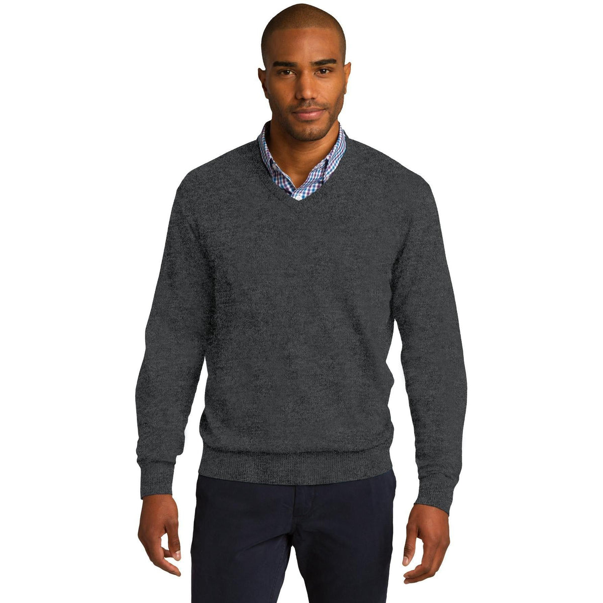 no-logo Port Authority V-Neck Sweater-Sweaters-Port Authority-Thread Logic
