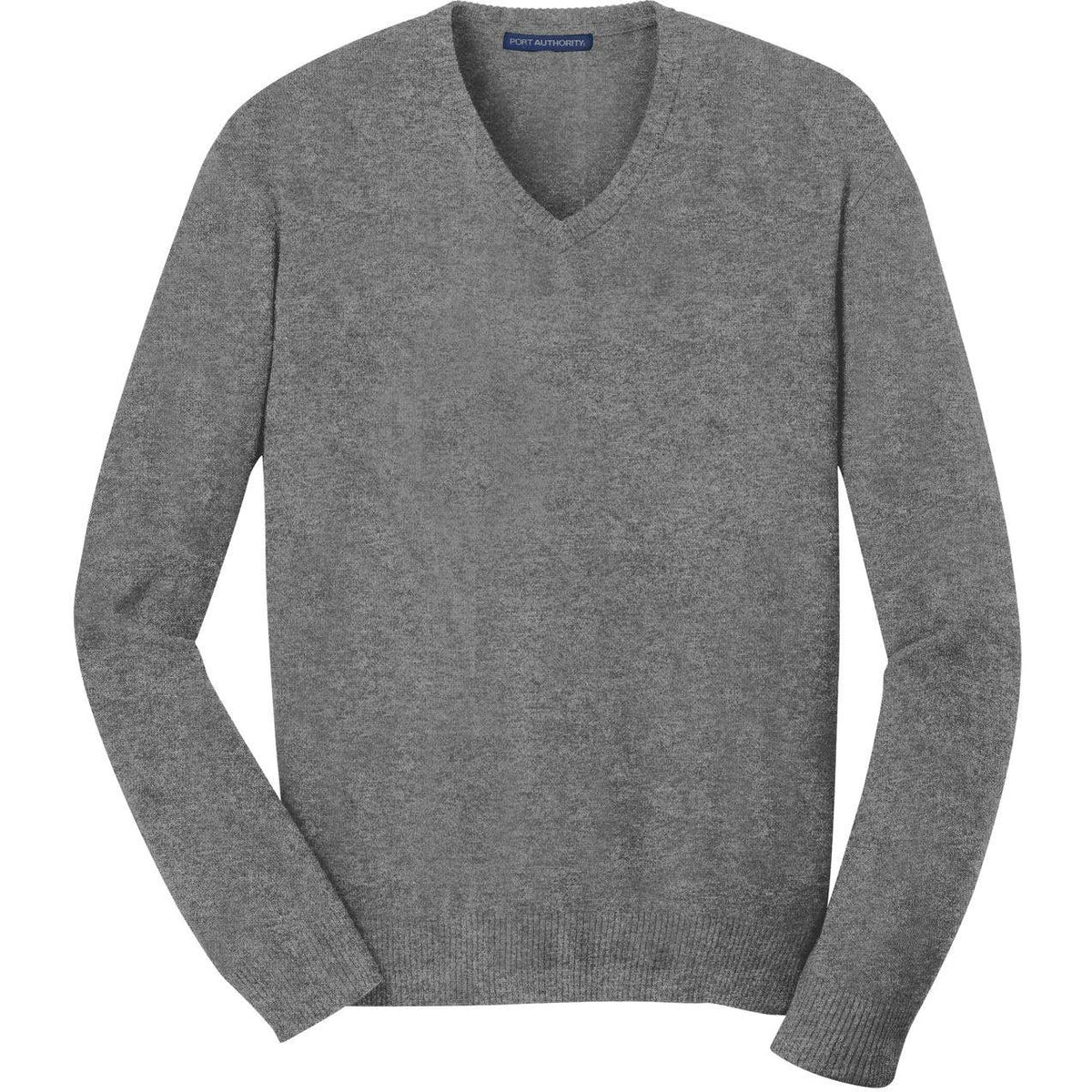 no-logo Port Authority V-Neck Sweater-Sweaters-Port Authority-Medium Heather Grey-S-Thread Logic