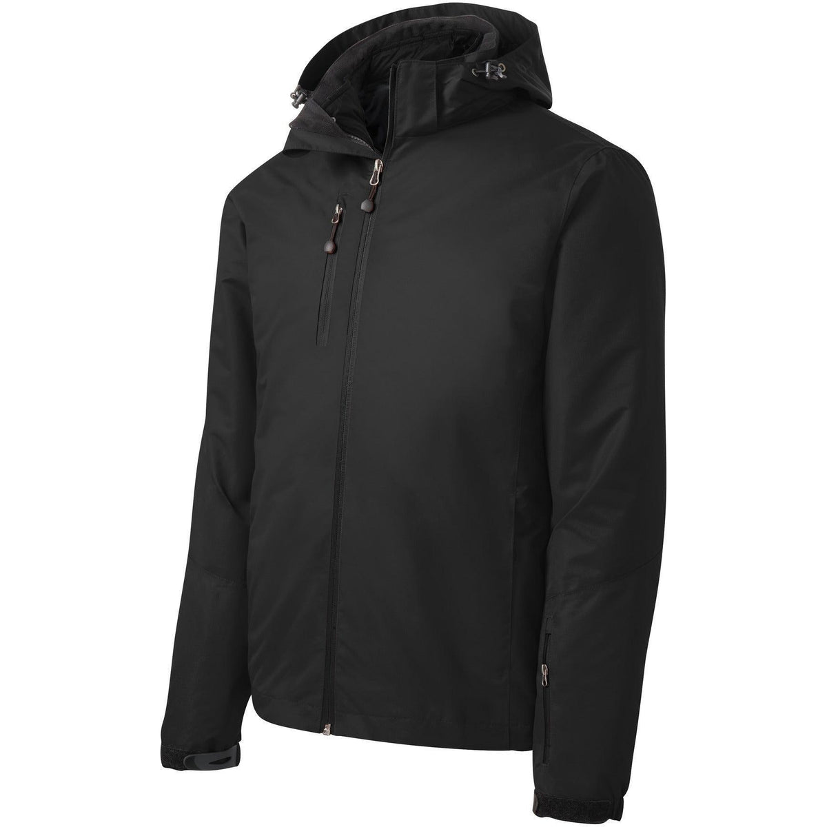 no-logo Port Authority Vortex Waterproof 3-in-1 Jacket-Regular-Port Authority-Black/Black-S-Thread Logic