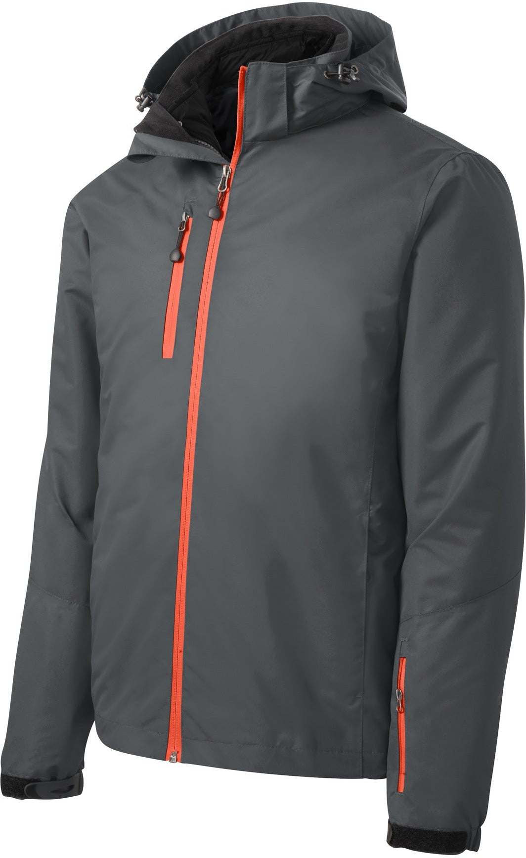 Port Authority Vortex Waterproof 3-in-1 Jacket-Regular-Port Authority-Magnet/Orange-S-Thread Logic