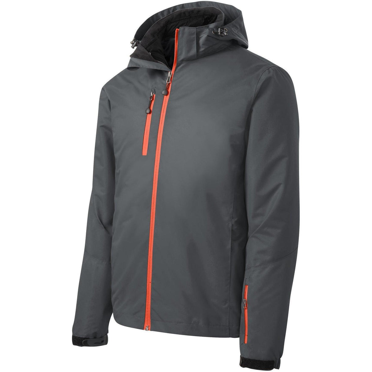 no-logo Port Authority Vortex Waterproof 3-in-1 Jacket-Regular-Port Authority-Magnet/Orange-S-Thread Logic