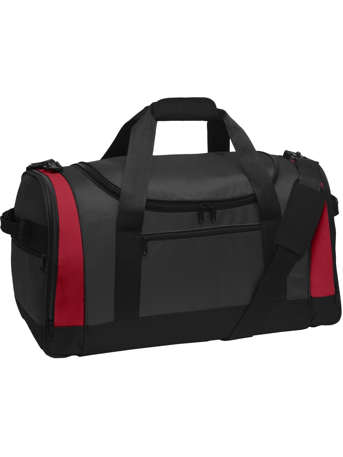 Port Authority Voyager Sports Duffel-Regular-Port Authority-Dark Grey/Red-Thread Logic