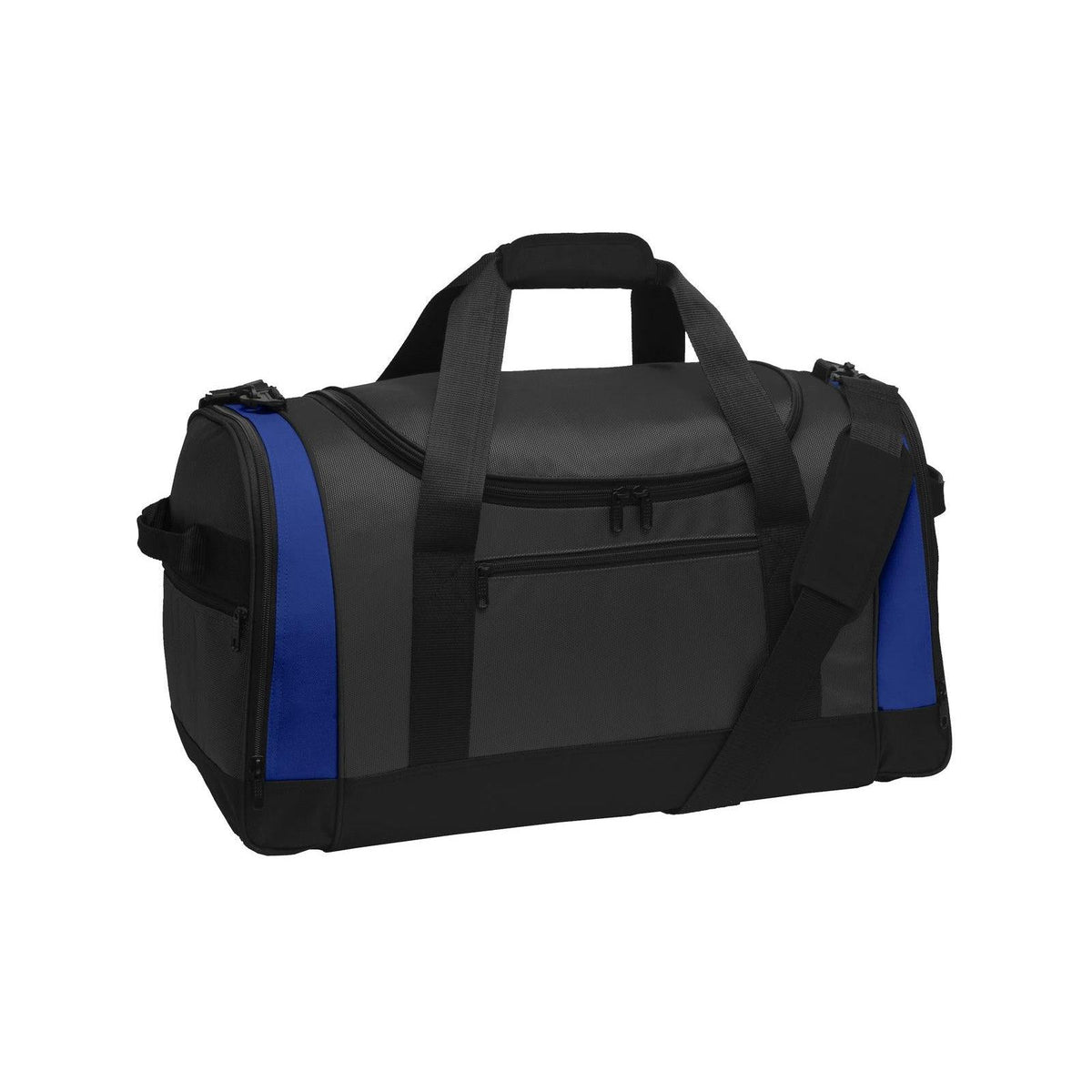 no-logo Port Authority Voyager Sports Duffel-Bags-Port Authority-Dark Grey/Twilight Blue-Thread Logic