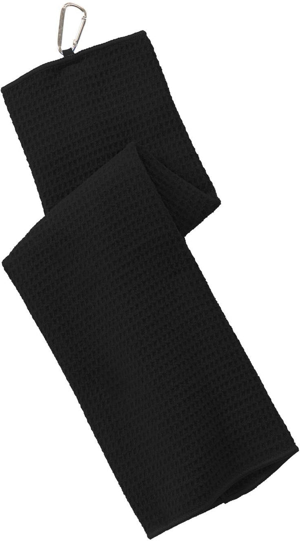 no-logo Port Authority Waffle Microfiber Golf Towel-Regular-Port Authority-Black-1 Size-Thread Logic