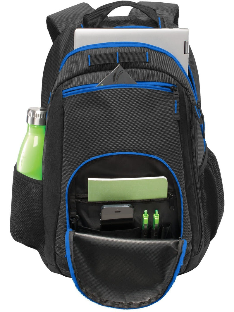 no-logo Port Authority Xtreme Backpack-Regular-Port Authority-Dark Grey/Black/Shock Blue-Thread Logic